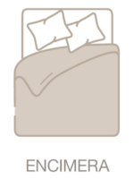 Icono cama señalando la sábana encimera Cassa Nova.