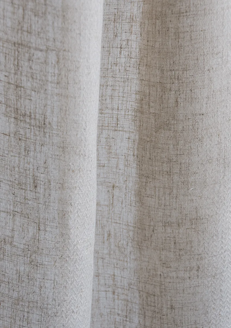 TRENTINO Collection: DIMARO natural color, curtain fabric Linen fabric