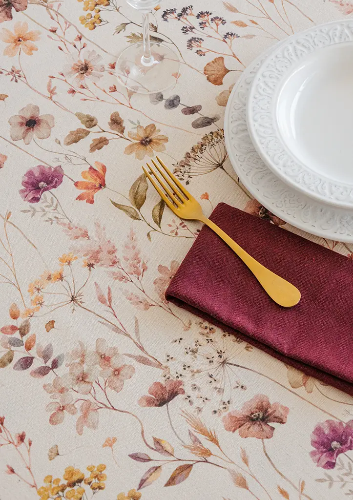 [ANTHEA Collection] LIATRIS, tablecloth. SISMIC 53, napkin