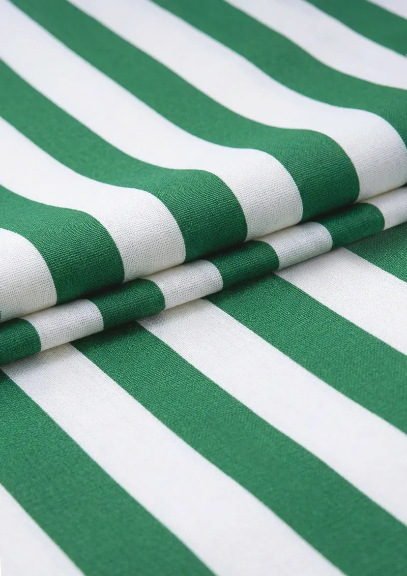 SILVESTRE fabric with green and white stripes