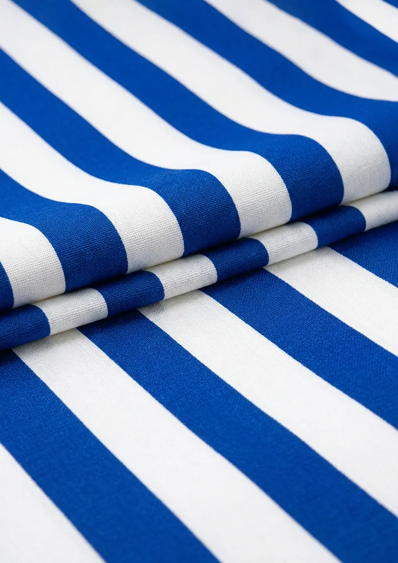 SILVESTRE fabric with royal blue and white stripes